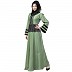 Polka dotted designer abaya- Green Polka dotted designer abaya- Green